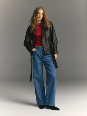 Reserved - Sweter z wełną z alpaki - czerwony