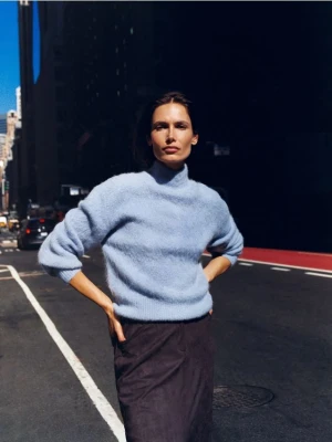 Reserved - Sweter z wełną z alpaki - jasnoniebieski