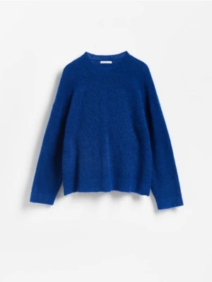Reserved - Sweter z wełną z alpaki - niebieski