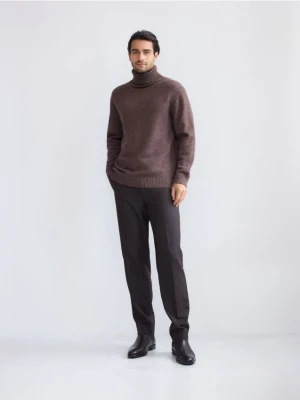 Reserved - Sweter z wełną z jaka - brązowy