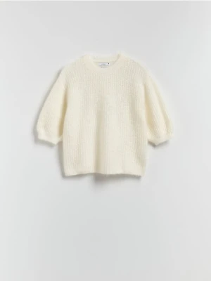 Reserved - Sweter z wełną - złamana biel