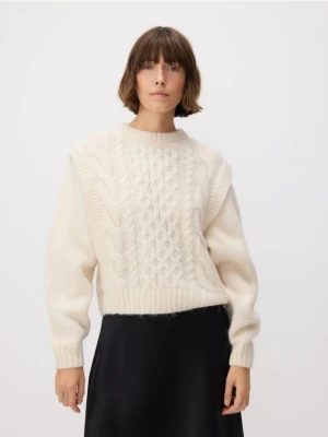 Reserved - Sweter z wełną - złamana biel
