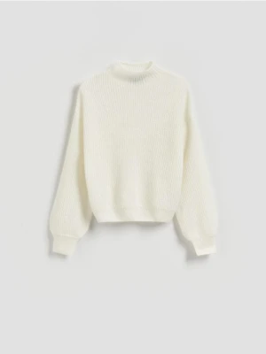 Reserved - Sweter z wełną - złamana biel