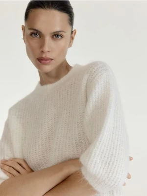 Reserved - Sweter z wełną - złamana biel