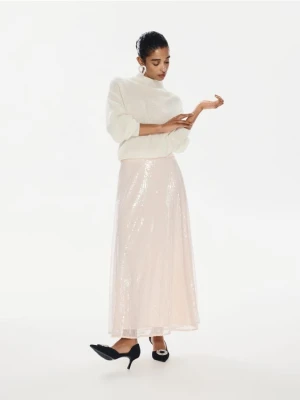 Reserved - Sweter z wełną - złamana biel