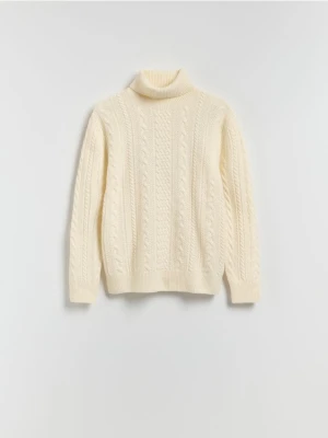 Reserved - Sweter z wełną - złamana biel