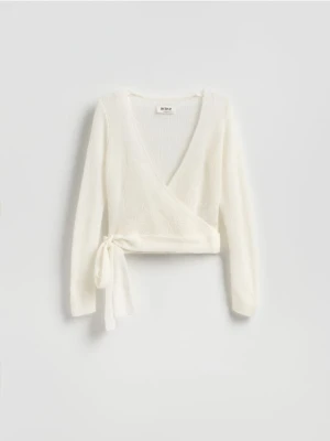 Reserved - Sweter z wełną - złamana biel