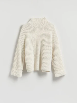 Reserved - Sweter z wełną - złamana biel