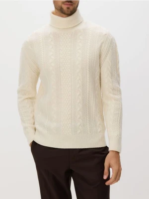 Reserved - Sweter z wełną - złamana biel