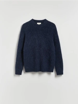 Reserved - Sweter z wełny i alpaki - granatowy