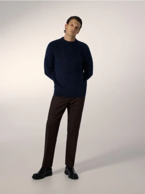 Reserved - Sweter z wełny i alpaki - granatowy