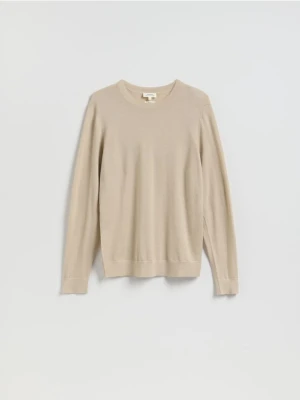 Reserved - Sweter z wełny merino - beżowy