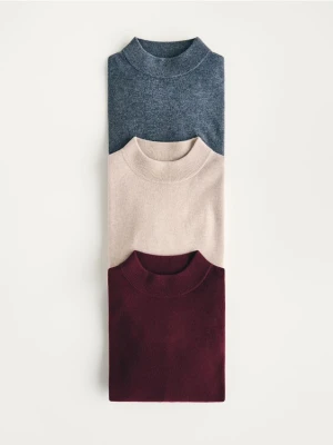 Reserved - Sweter z wełny merino - beżowy