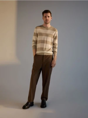 Reserved - Sweter z wełny merino - beżowy