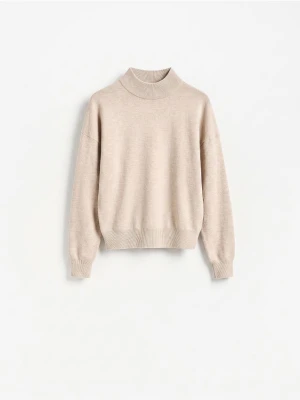 Reserved - Sweter z wełny merino - beżowy
