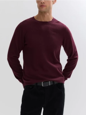 Reserved - Sweter z wełny merino - bordowy
