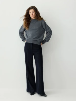 Reserved - Sweter z wełny merino - ciemnoszary