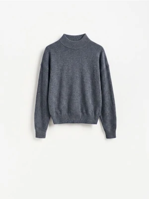 Reserved - Sweter z wełny merino - ciemnoszary