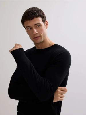 Reserved - Sweter z wełny merino - czarny