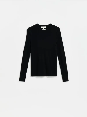 Reserved - Sweter z wełny merino - czarny