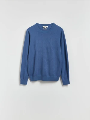 Reserved - Sweter z wełny merino - granatowy