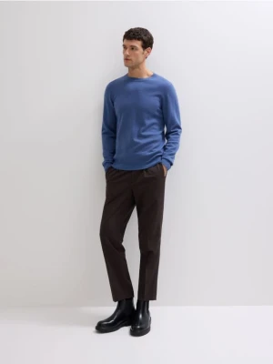 Reserved - Sweter z wełny merino - granatowy