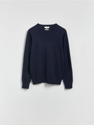 Reserved - Sweter z wełny merino - granatowy