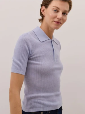 Reserved - Sweter z wełny merino - jasnoniebieski