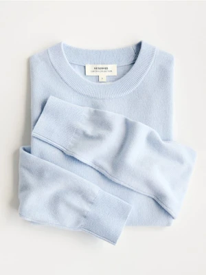 Reserved - Sweter z wełny merino - jasnoniebieski