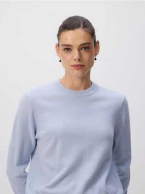 Reserved - Sweter z wełny merino - jasnoniebieski