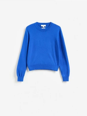 Reserved - Sweter z wełny merino - niebieski