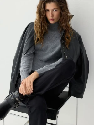 Reserved - Sweter z wełny merino - szary