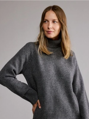 Reserved - Sweter z wełny merino - szary
