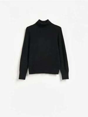 Reserved - Sweter z wełny merino z dodatkiem kaszmiru - czarny