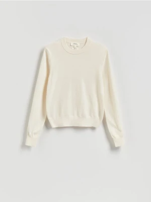 Reserved - Sweter z wełny merino - złamana biel