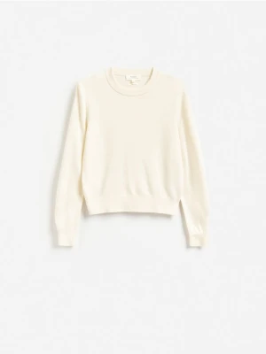 Reserved - Sweter z wełny merino - złamana biel