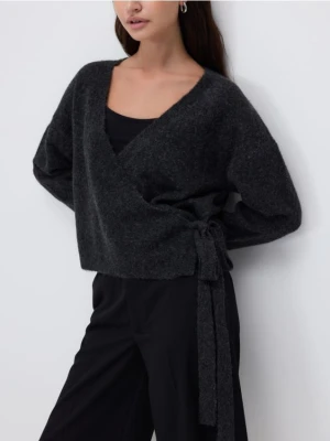 Reserved - Sweter z wiązaniem - ciemnoszary