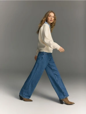 Reserved - Sweter z wiskozą - złamana biel