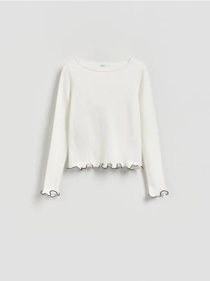 Reserved - Sweter z wiskozą - złamana biel