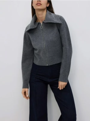 Reserved - Sweter z zapięciem na zamek - ciemnoszary