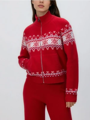 Reserved - Sweter z zapięciem na zamek - czerwony