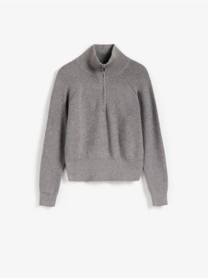 Reserved - Sweter z zapięciem na zamek - szary