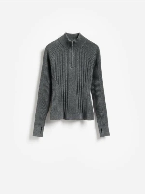 Reserved - Sweter z zapięciem na zamek - szary