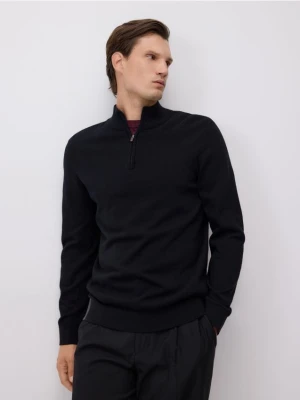 Reserved - Sweter z zapinanym golfem - czarny