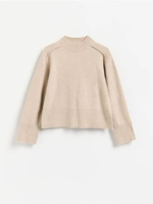 Reserved - Sweter ze stójką - beżowy