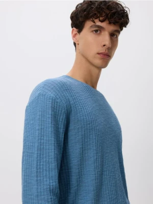 Reserved - Sweter ze strukturalnej dzianiny - jasnoniebieski