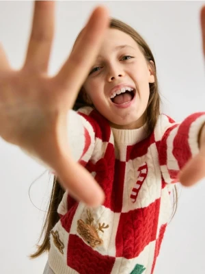 Zdjęcie produktu Reserved - Sweter ze świąteczną aplikacją - wielobarwny