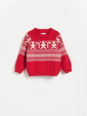 Reserved - Sweter ze świątecznym wzorem - czerwony