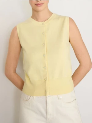 Reserved - Swetrowa kamizelka - jasnożółty