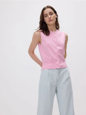 Reserved - Swetrowa kamizelka - różowy